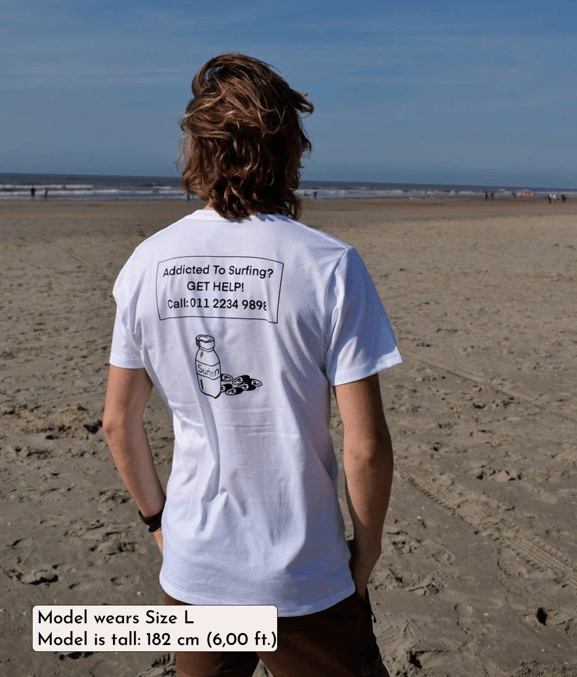 Addicted to Surfing? - White, Organic, Fairtrade, Unisex Shirt