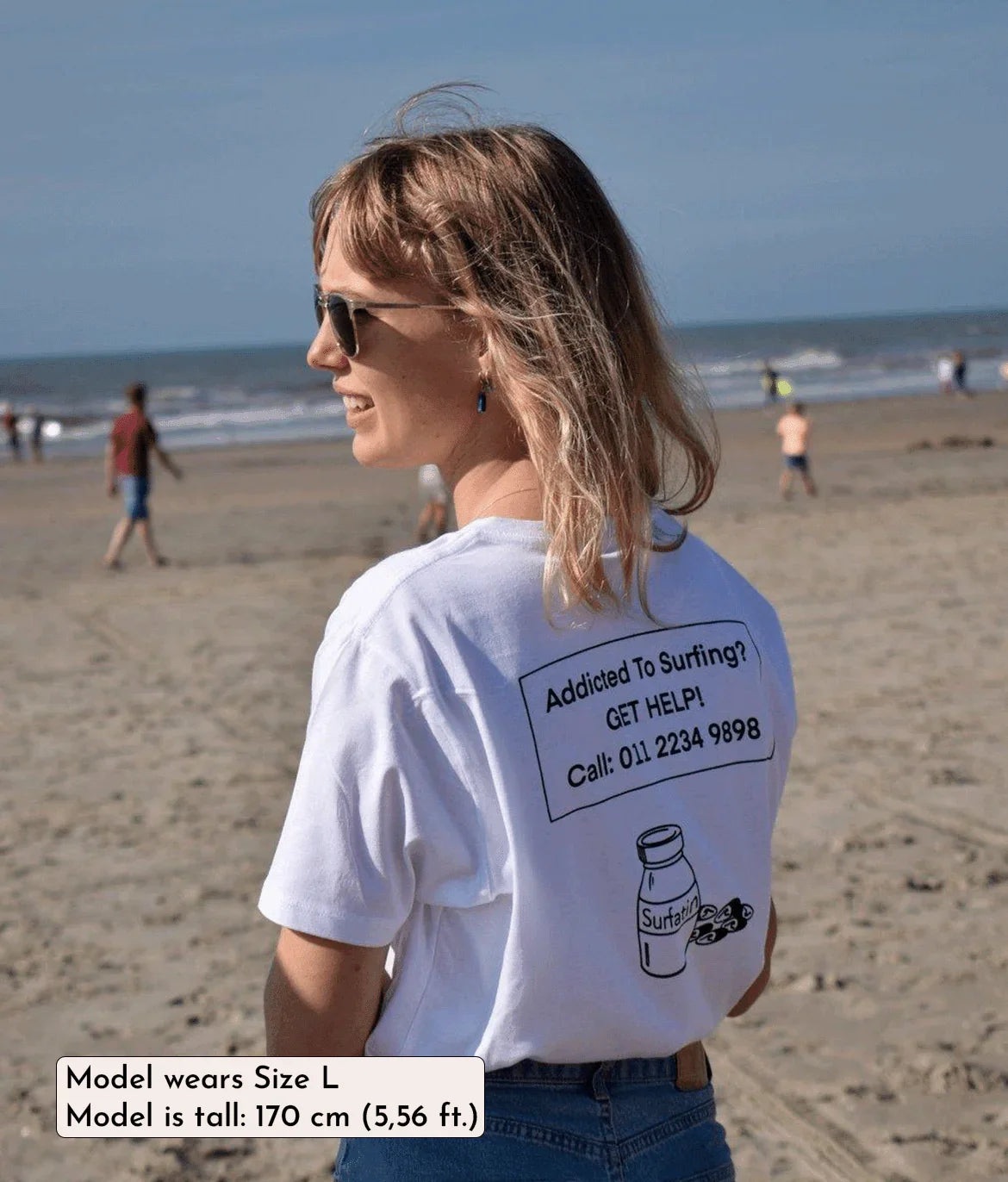 Addicted to Surfing? - White, Organic, Fairtrade, Unisex Shirt