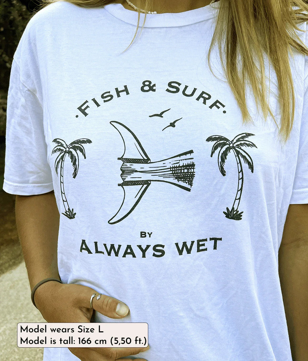 Fish & Surf - White, Organic, Fairtrade, Unisex Shirt