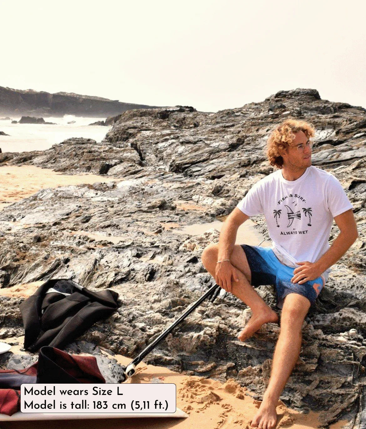 Fish & Surf - White, Organic, Fairtrade, Unisex Shirt