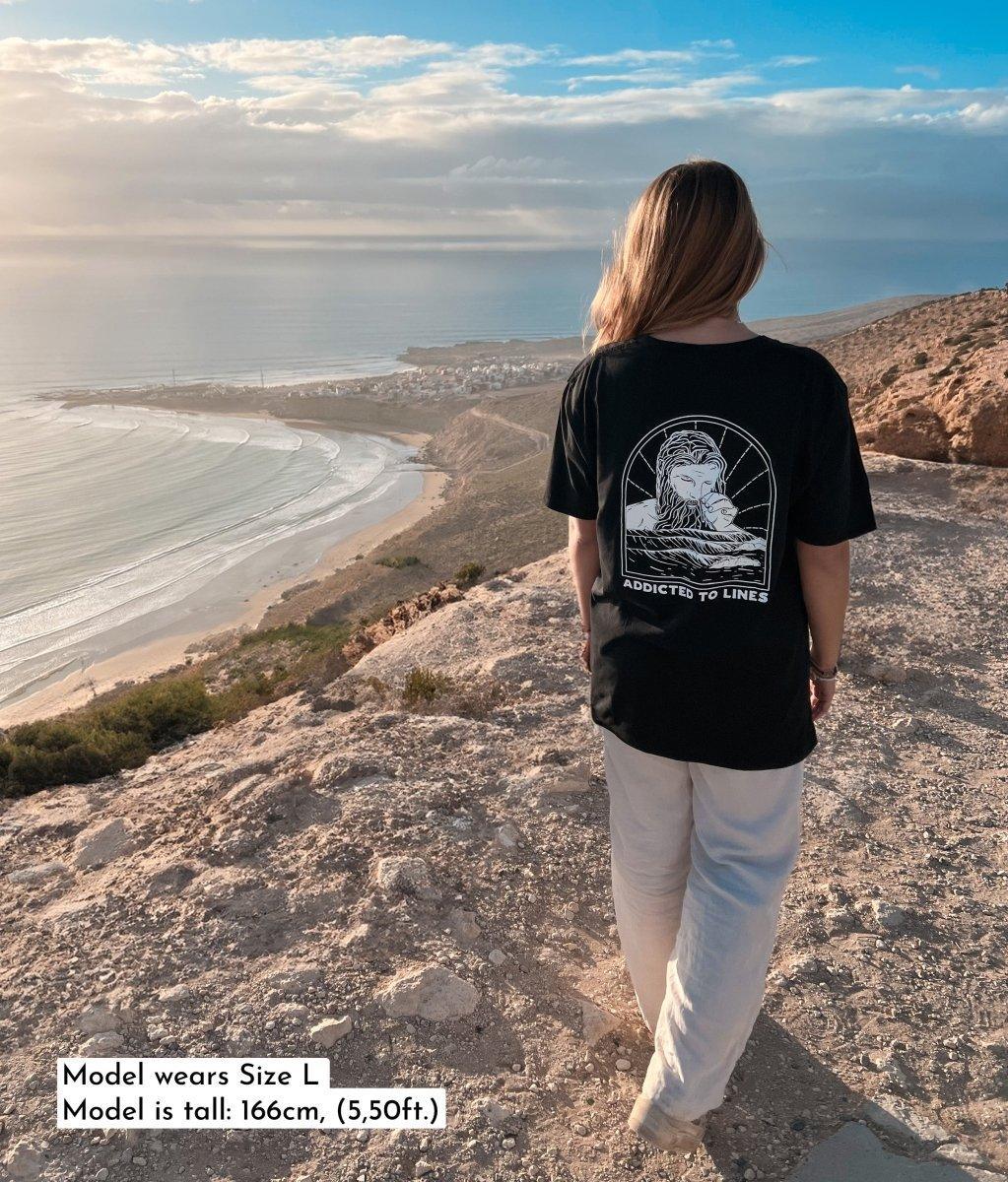 Addicted To Lines - BLACK, Organic, Fairtrade, Unisex Shirt - Always Wet