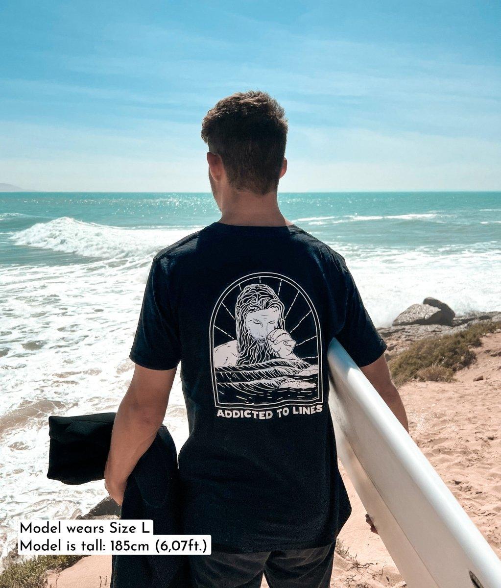 Addicted To Lines - BLACK, Organic, Fairtrade, Unisex Shirt - Always Wet