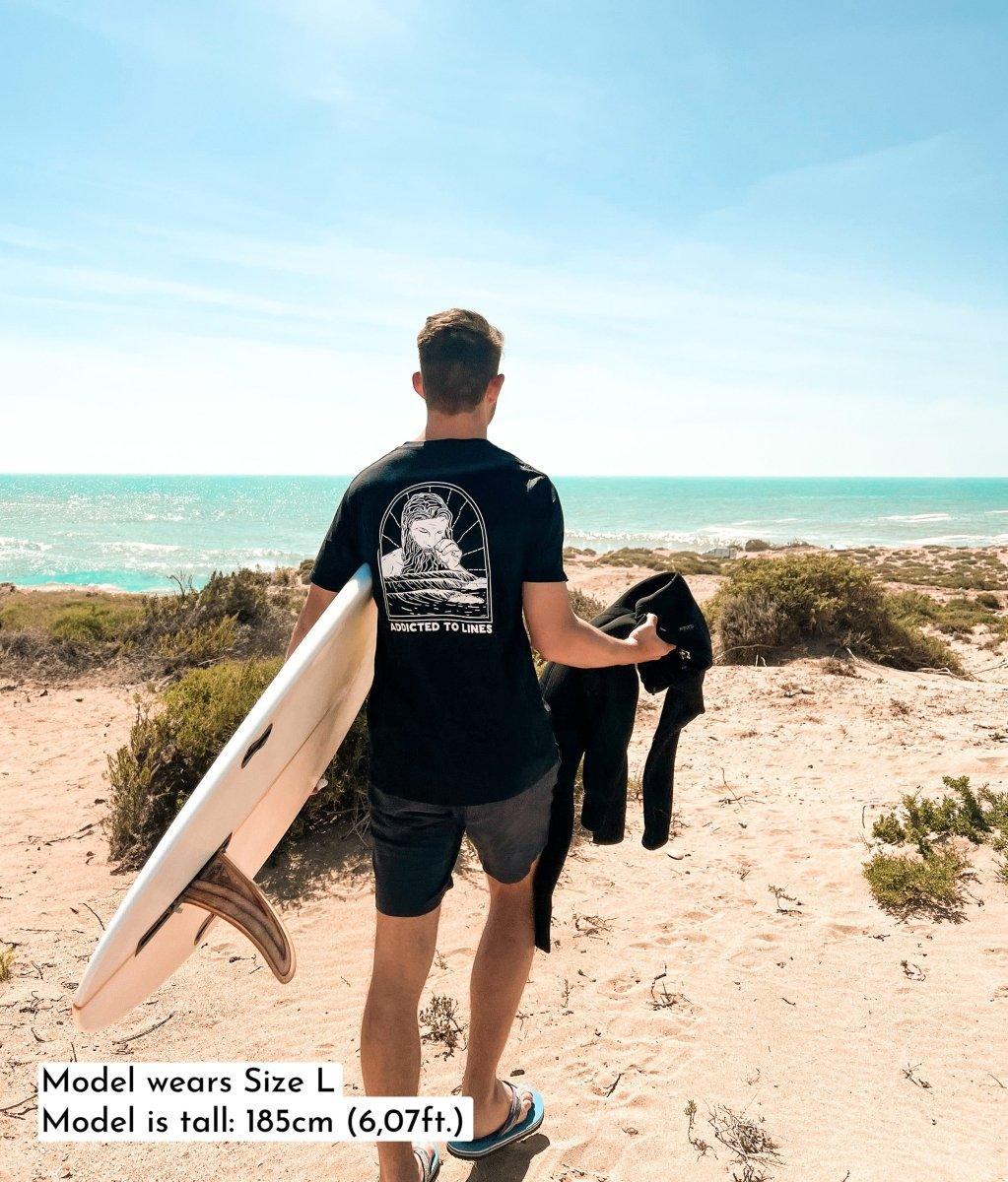 Addicted To Lines - BLACK, Organic, Fairtrade, Unisex Shirt - Always Wet