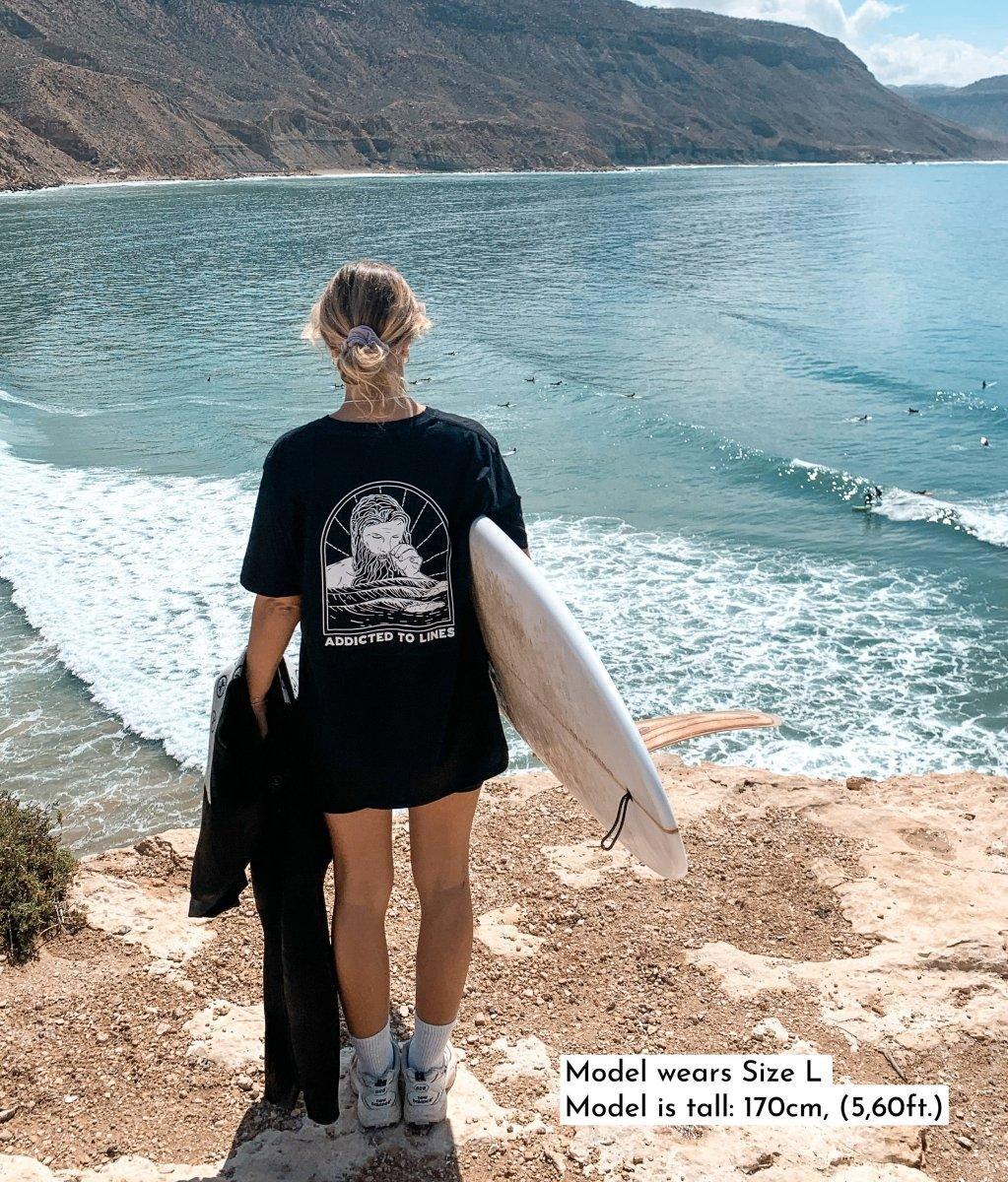 Addicted To Lines - BLACK, Organic, Fairtrade, Unisex Shirt - Always Wet