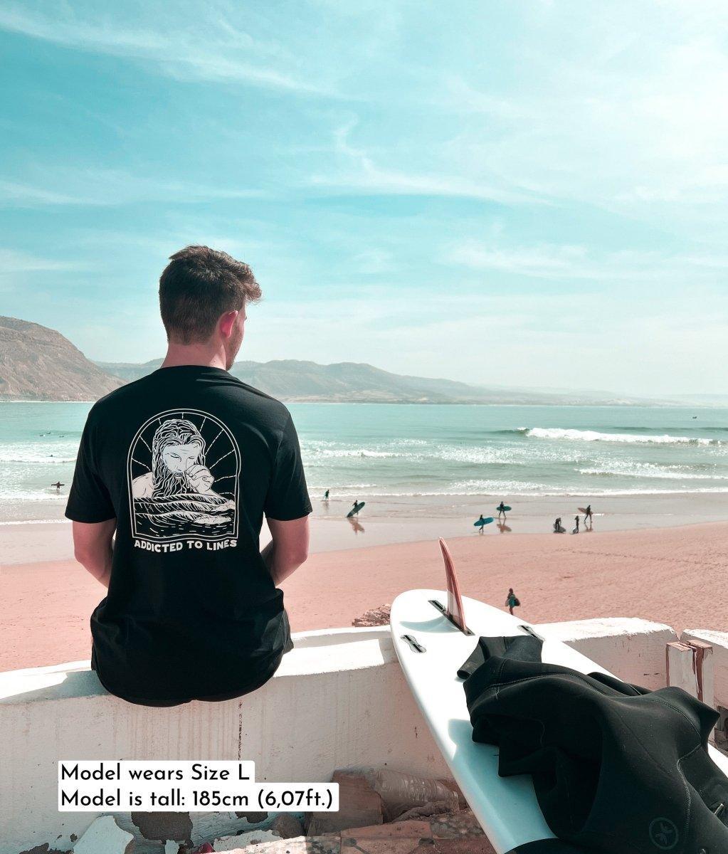 Addicted To Lines - BLACK, Organic, Fairtrade, Unisex Shirt - Always Wet