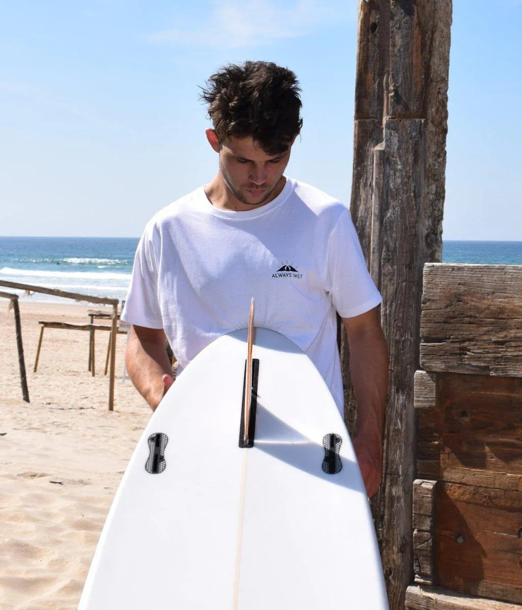 Addicted To Lines - White, Organic, Fairtrade, Unisex Shirt - Always Wet