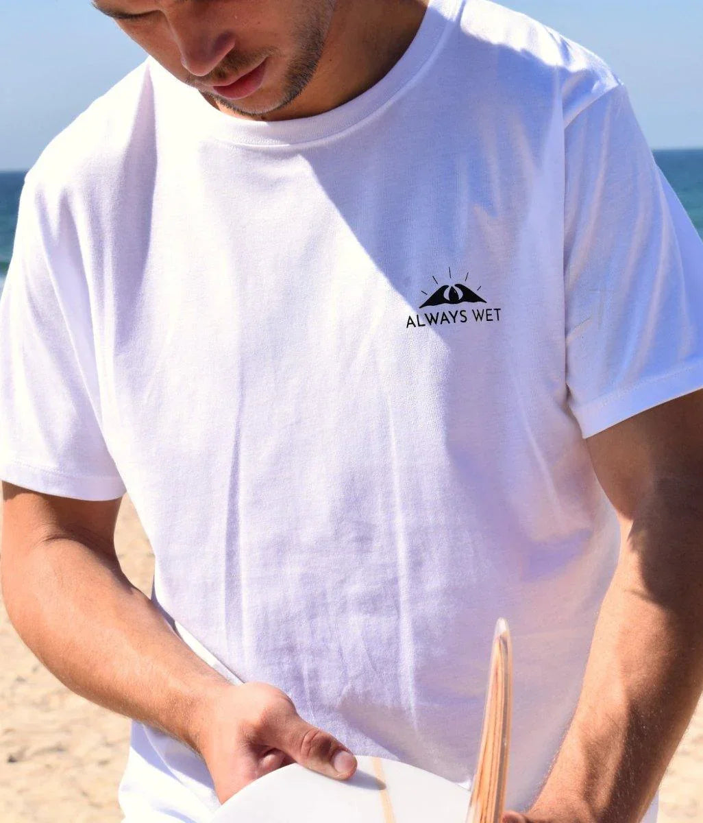 Addicted To Lines - White, Organic, Fairtrade, Unisex Shirt - Always Wet