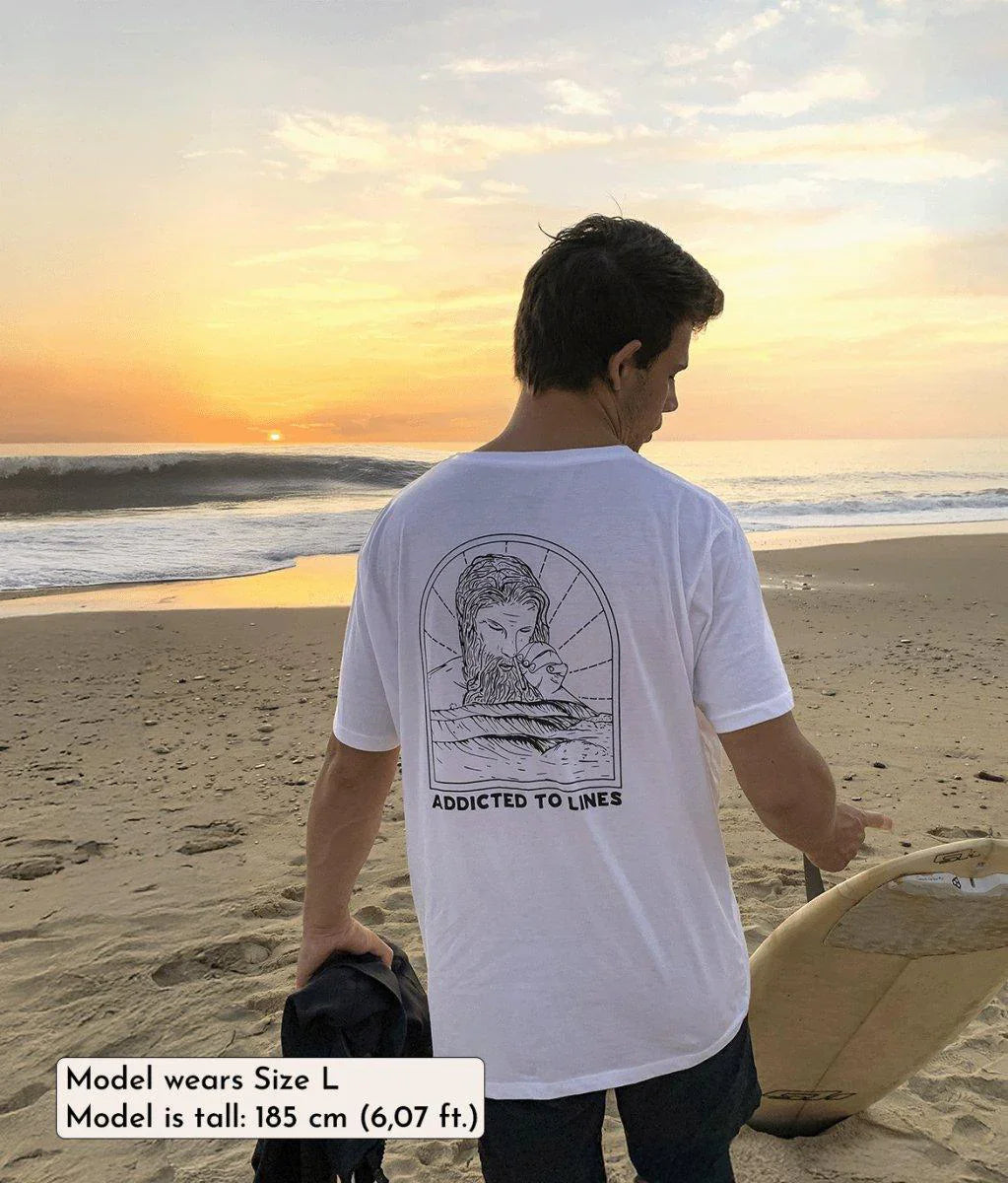 Addicted To Lines - White, Organic, Fairtrade, Unisex Shirt