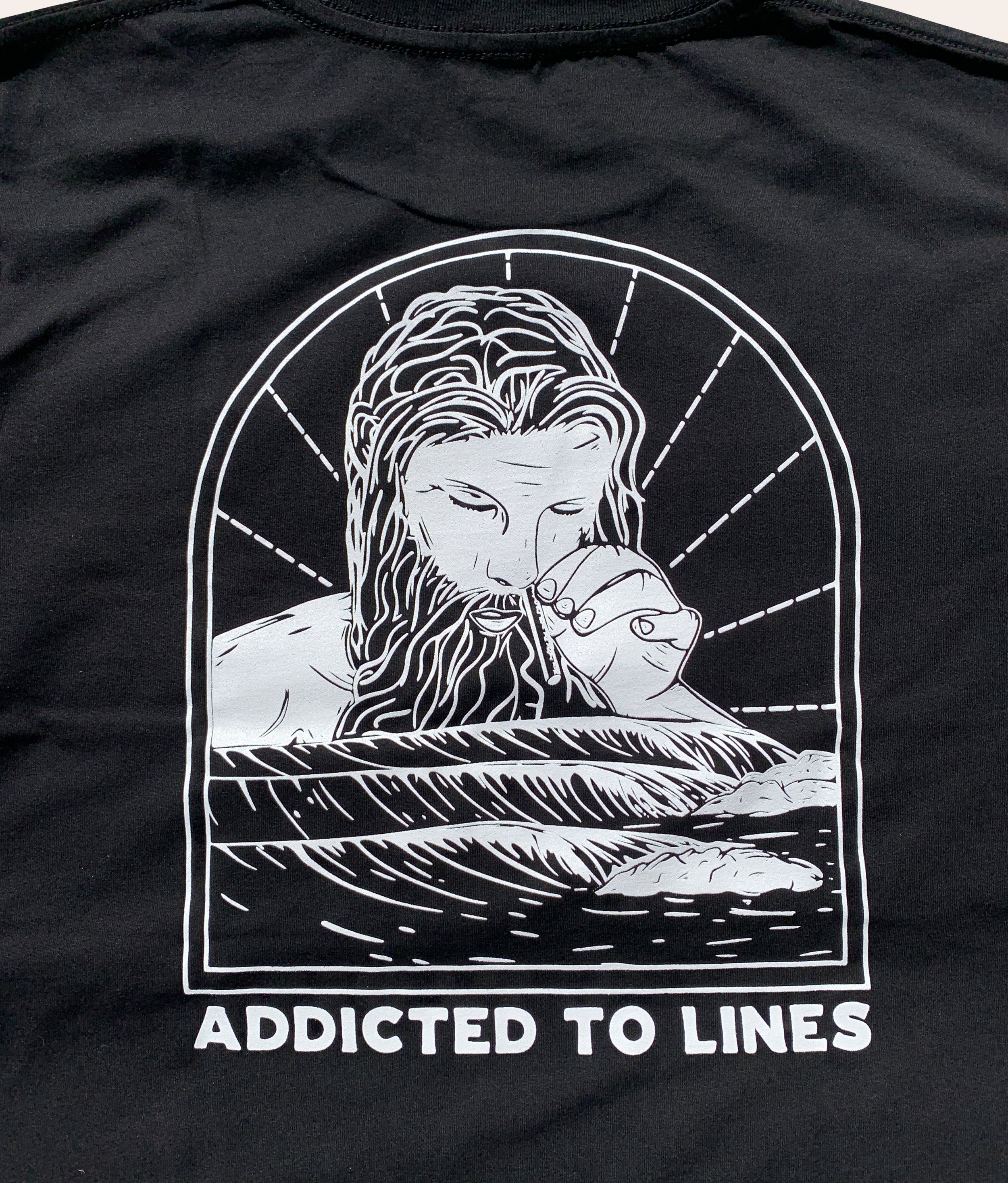 Addicted To Lines - BLACK, Organic, Fairtrade, Unisex Shirt