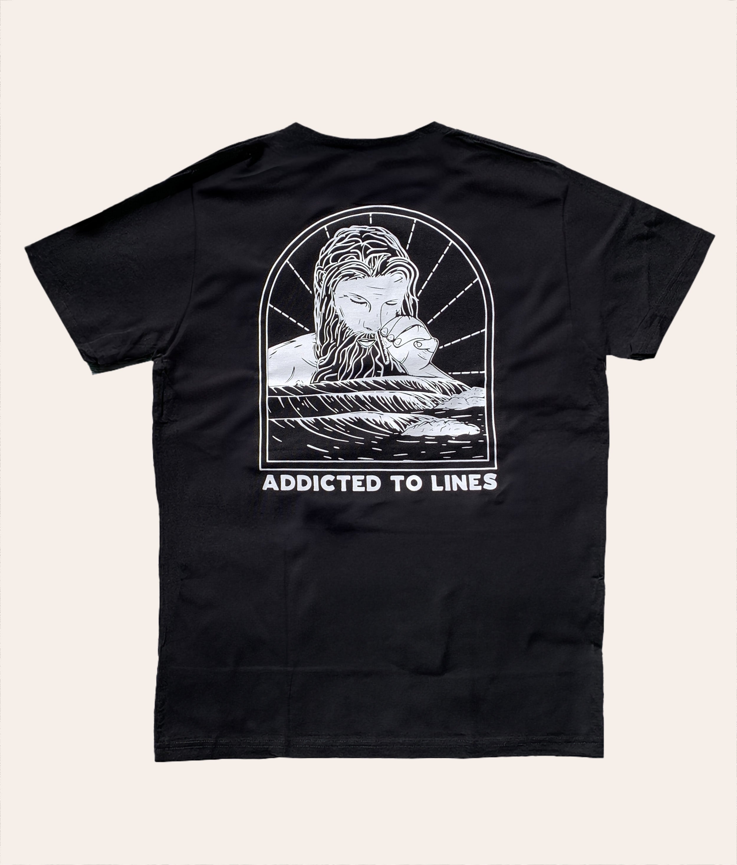 Addicted To Lines - BLACK, Organic, Fairtrade, Unisex Shirt