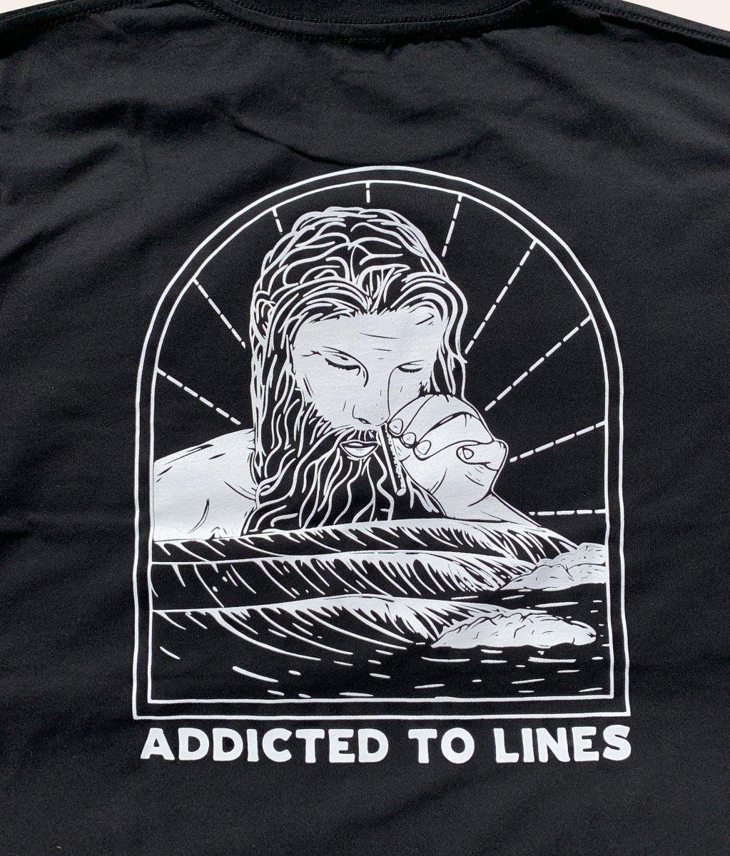 Addicted To Lines - BLACK, Organic, Fairtrade, Unisex Shirt - Always Wet