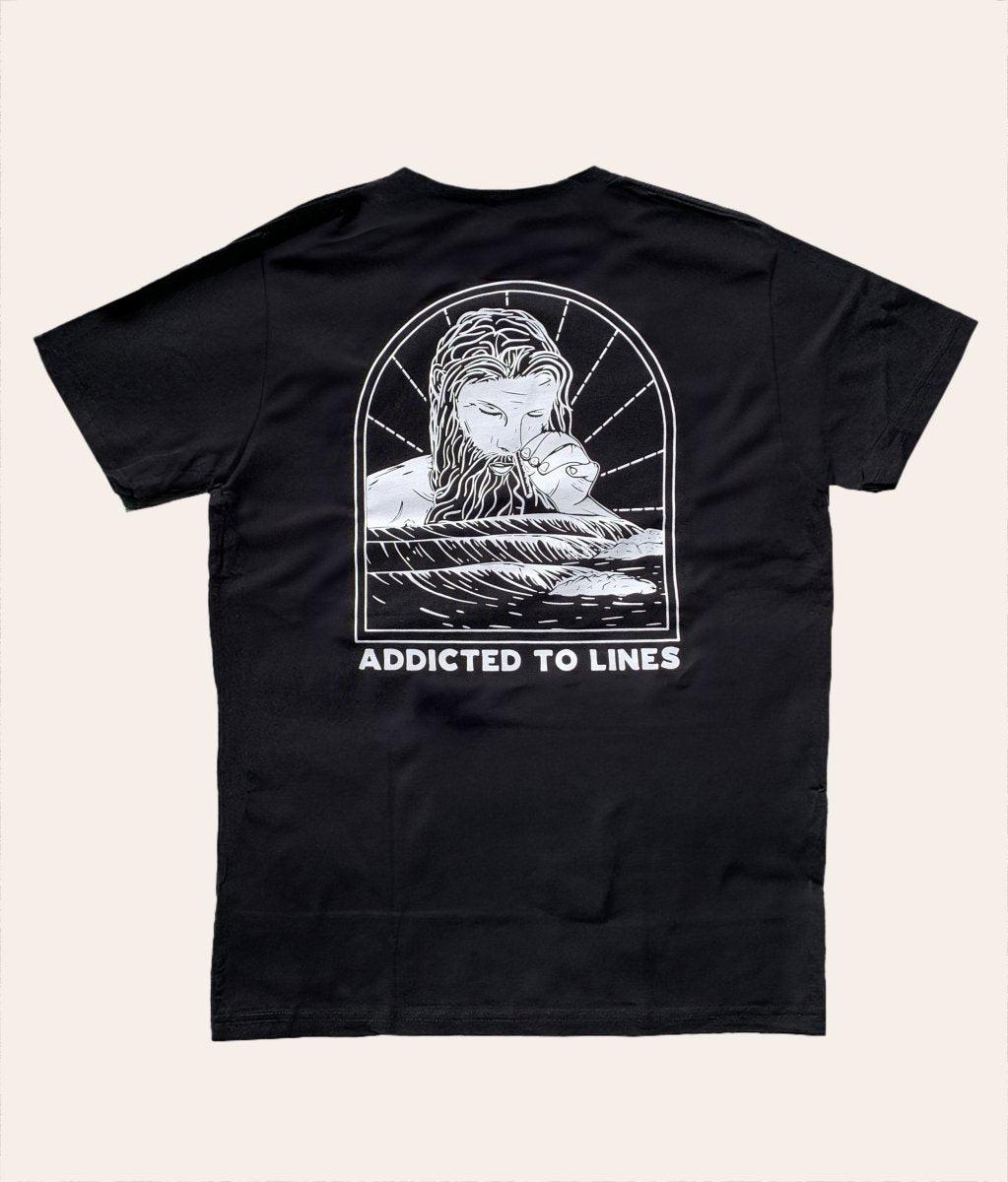 Addicted To Lines - BLACK, Organic, Fairtrade, Unisex Shirt - Always Wet