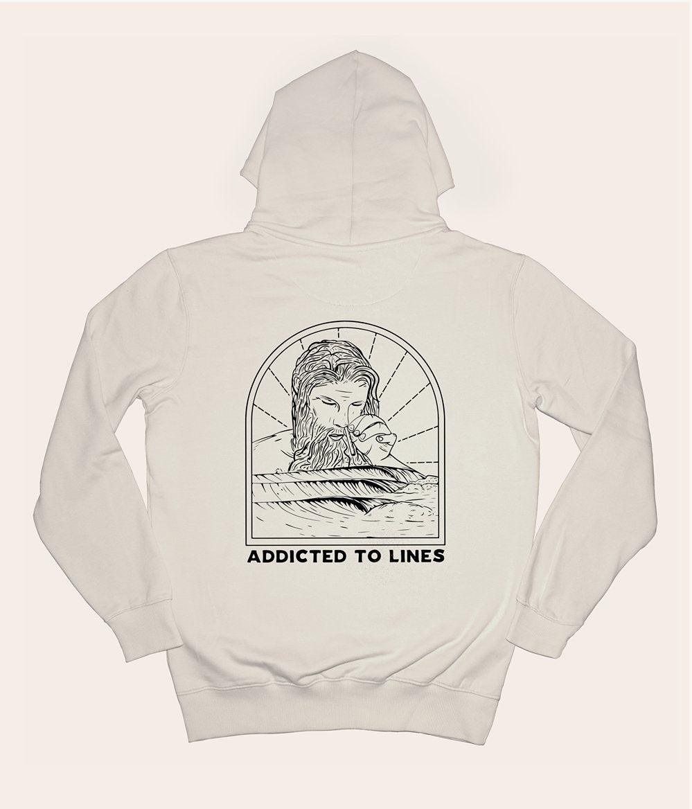 Addicted to Lines - Cream, Organic, Fairtrade, Unisex Hoodie - Always Wet