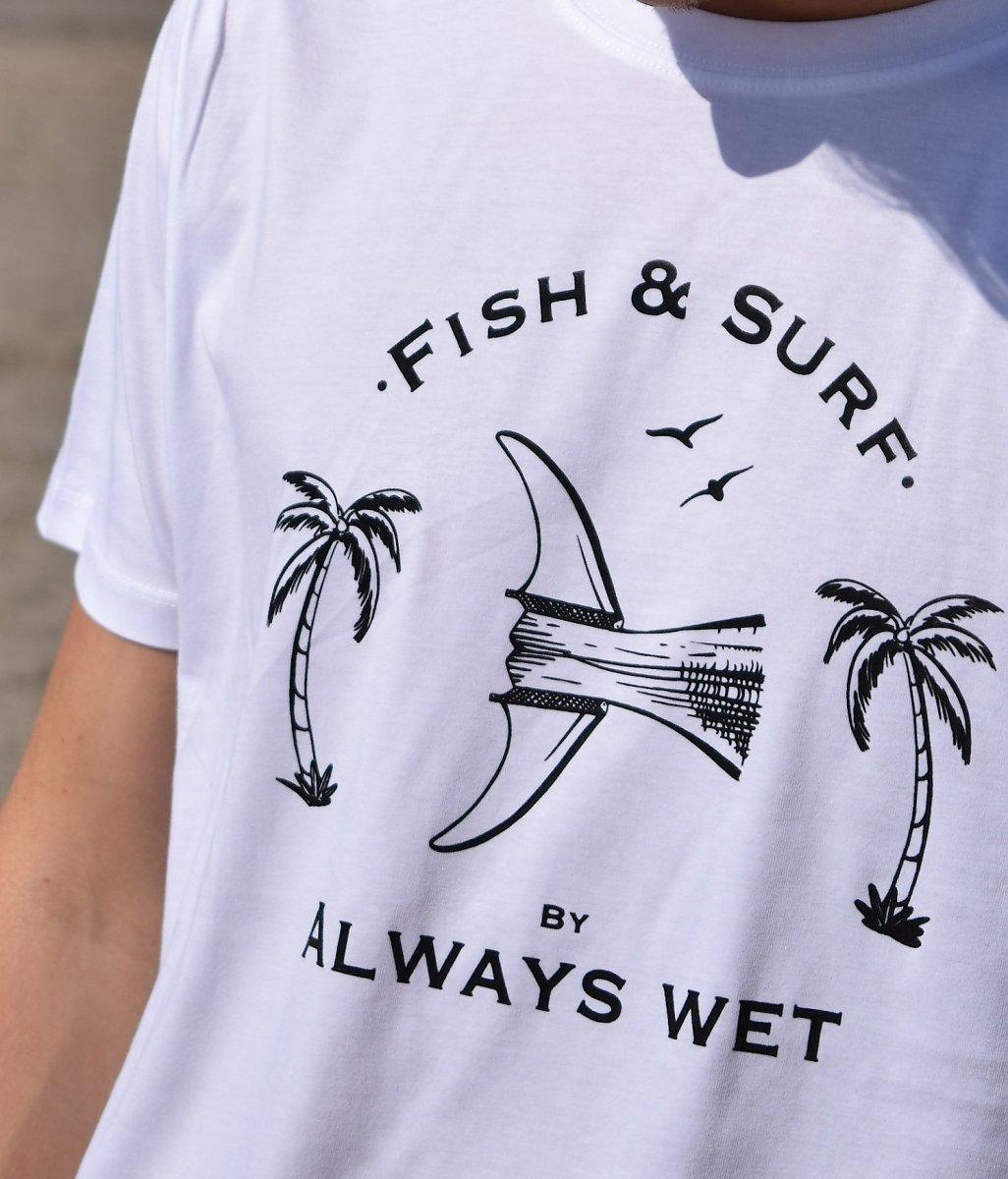 Fish & Surf - White, Organic, Fairtrade, Unisex Shirt - Always Wet