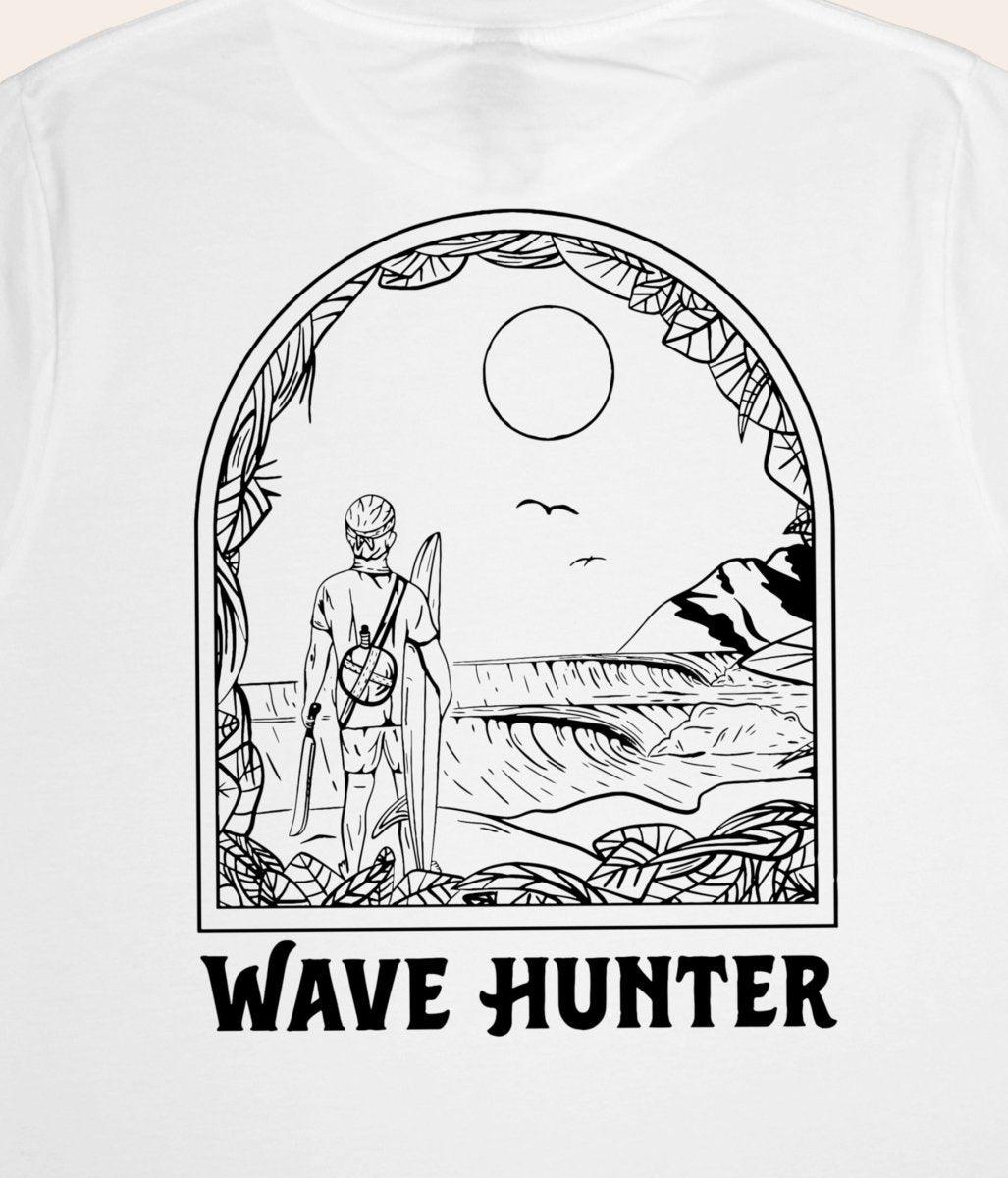 Wave Hunter - White, Organic, Fairtrade, Unisex Shirt - Always Wet