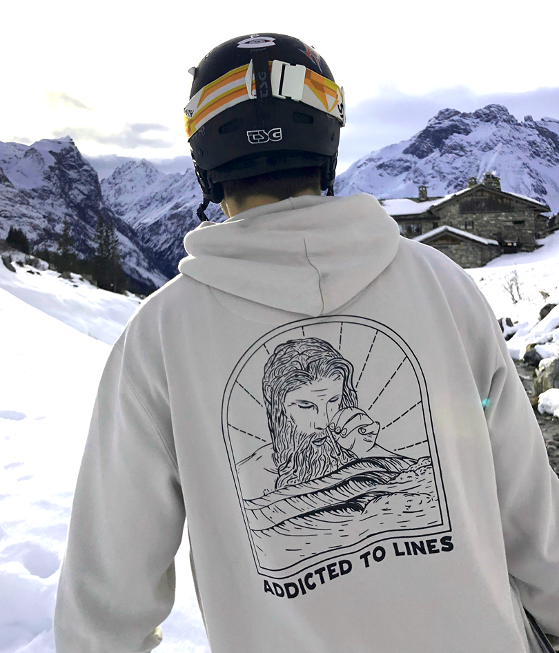 Addicted to Lines - Cream, Organic, Fairtrade, Unisex Hoodie