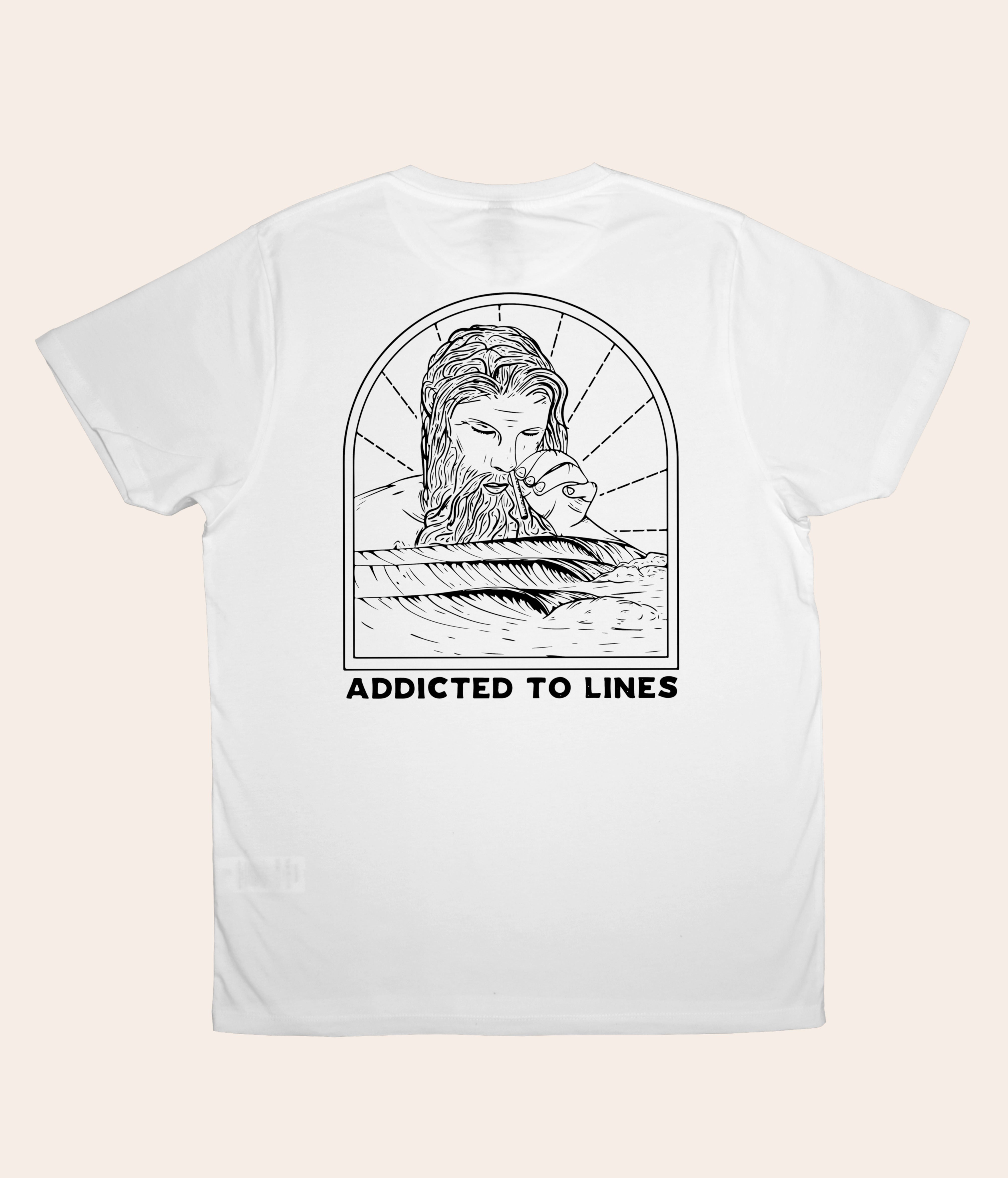 Addicted To Lines - White, Organic, Fairtrade, Unisex Shirt