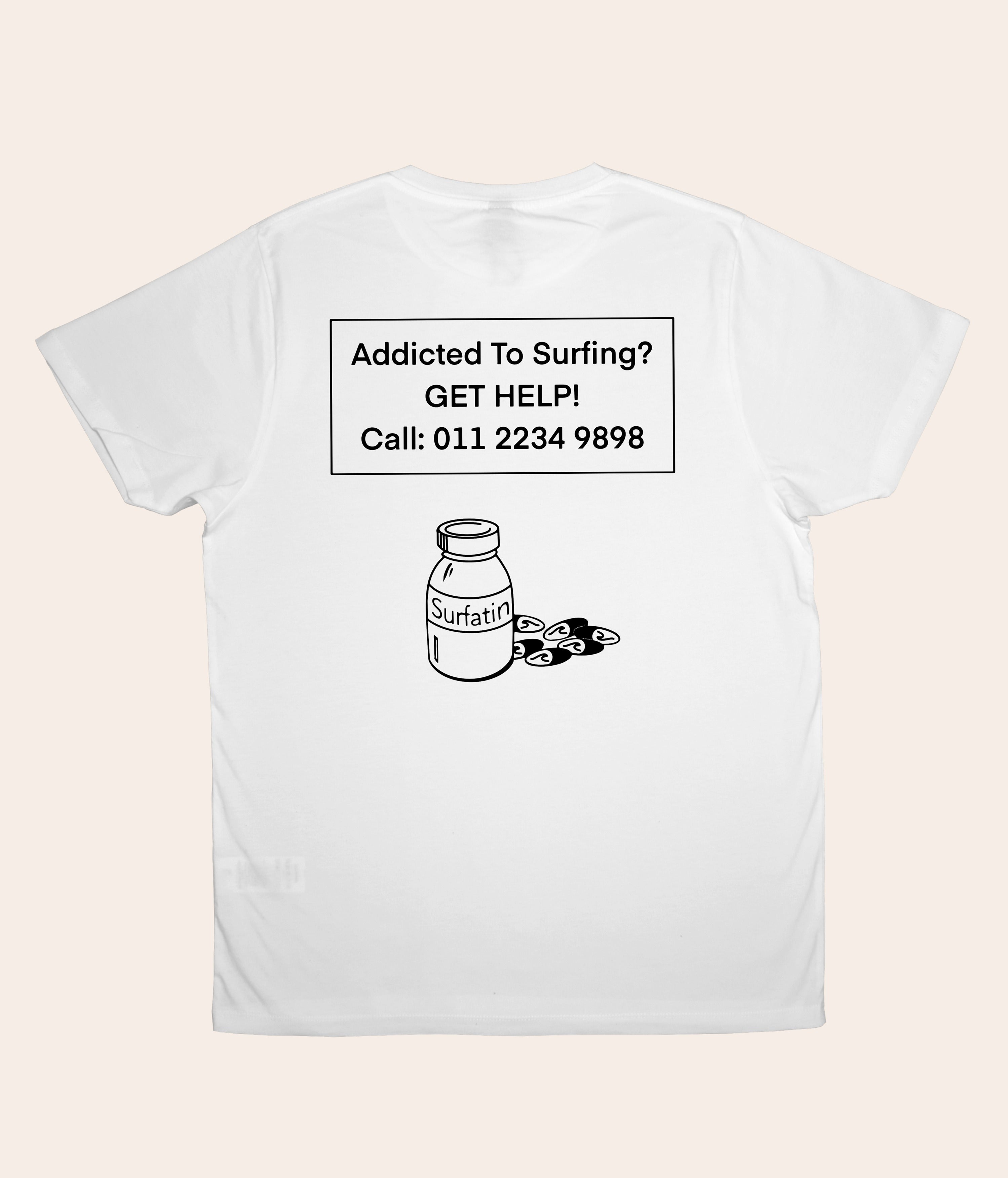 Addicted to Surfing? - White, Organic, Fairtrade, Unisex Shirt