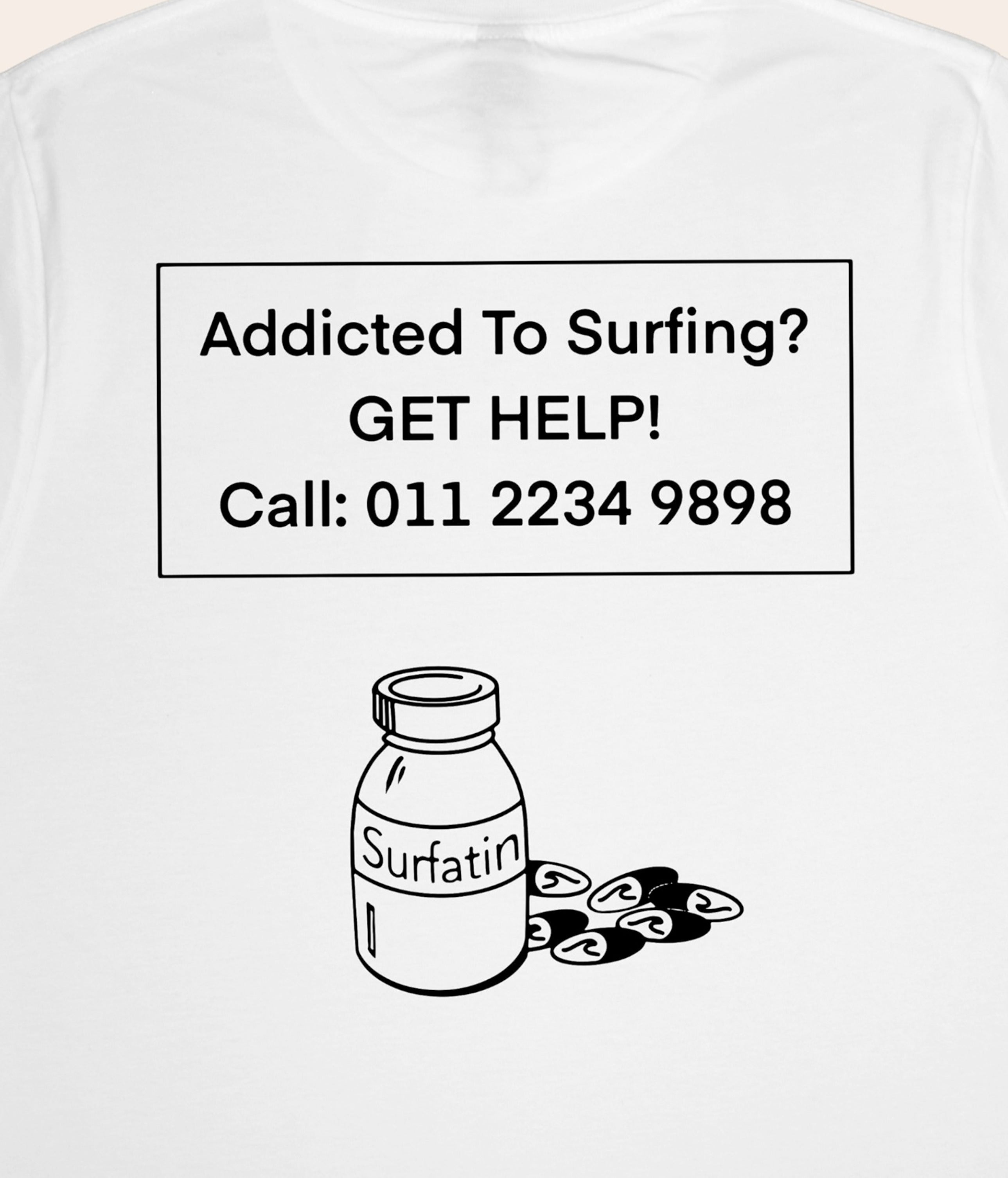 Addicted to Surfing? - White, Organic, Fairtrade, Unisex Shirt