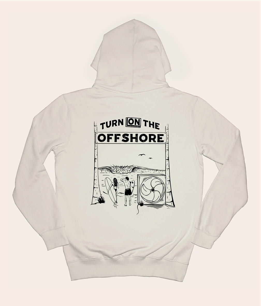 Turn on the Offshore - Cream, Organic, Fairtrade, Unisex Hoodie