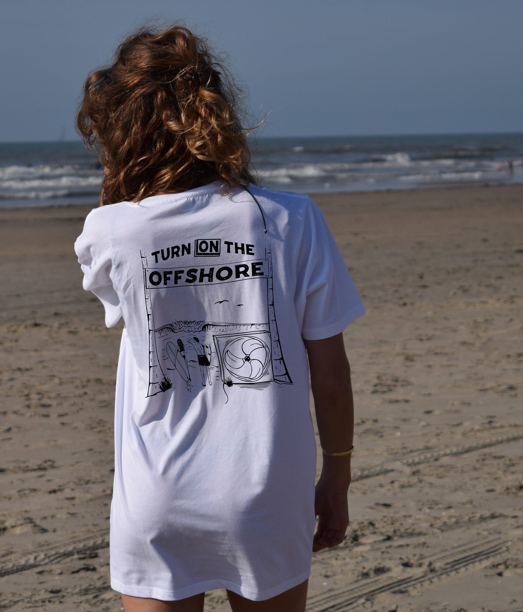 Turn on the Offshore - White, Organic, Fairtrade, Unisex Shirt